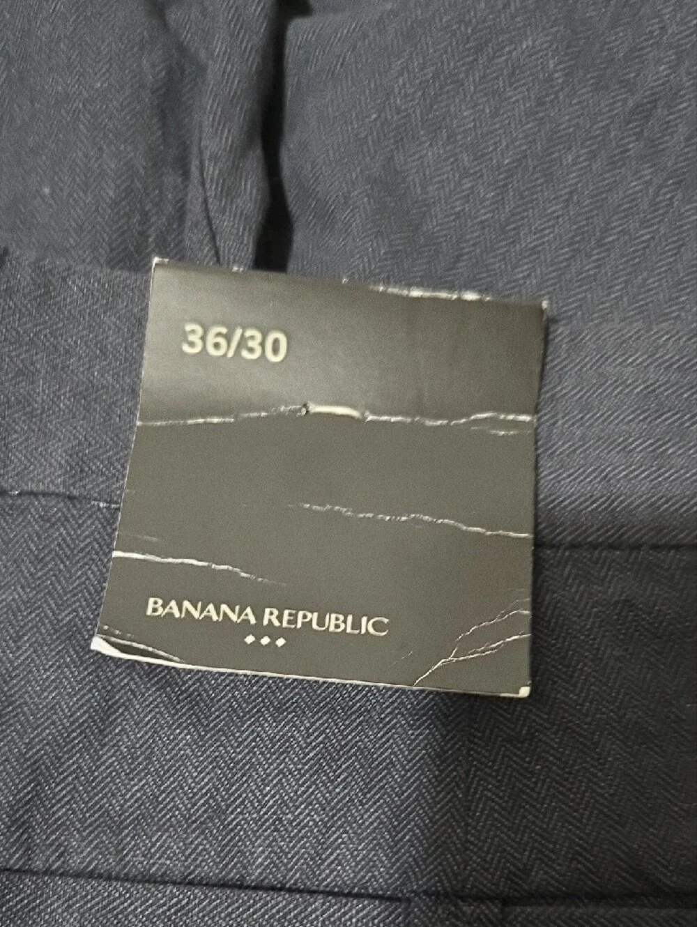 NWT Mens Banana Republic Navy Blue Chinos Linen Cotton Blend Size 36x30